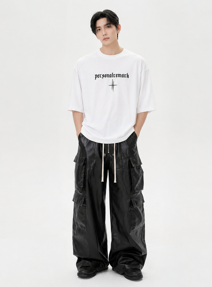 レタークロスラインTシャツ