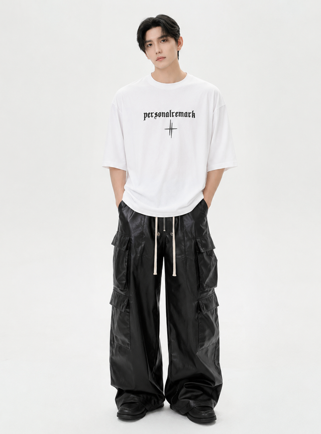 レタークロスラインTシャツ