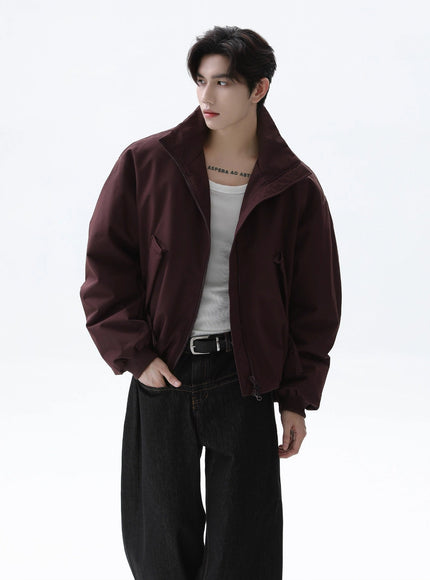 スタンドネックボンバーブルゾン