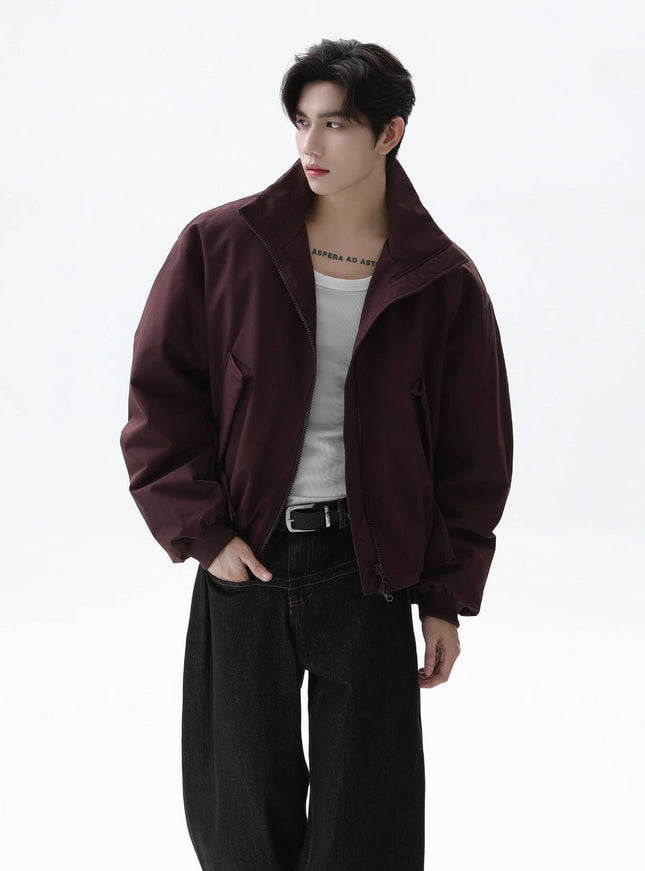 スタンドネックボンバーブルゾン