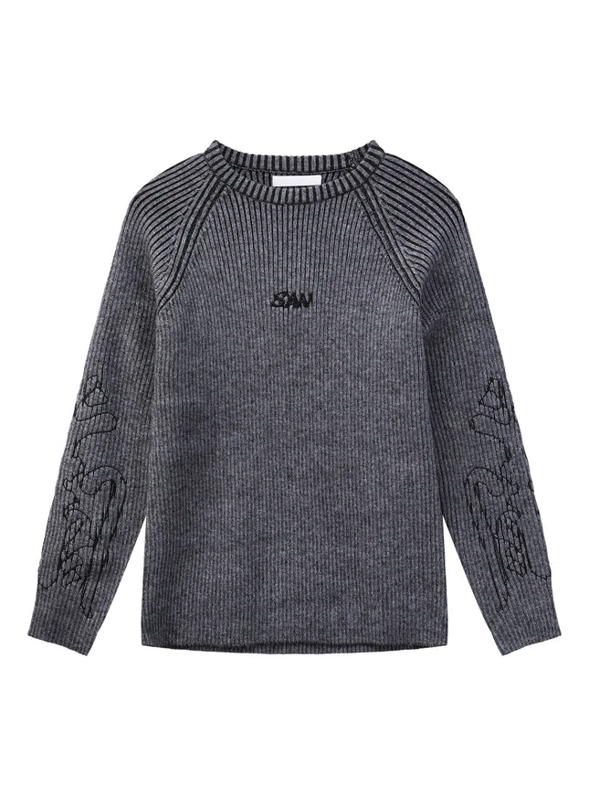 ワンポイントリブニット