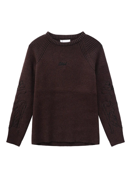 ワンポイントリブニット