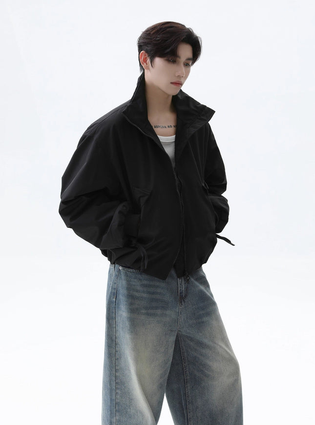 スタンドネックボンバーブルゾン