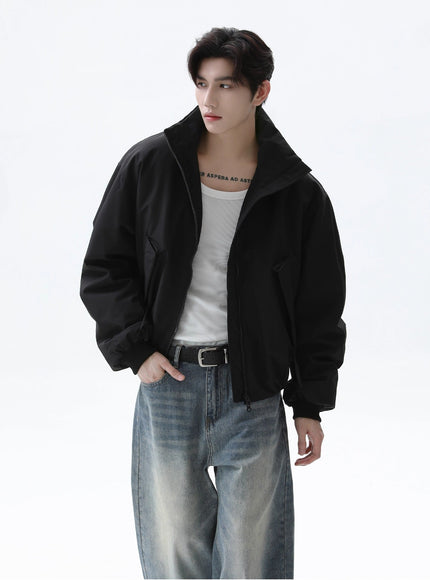 スタンドネックボンバーブルゾン