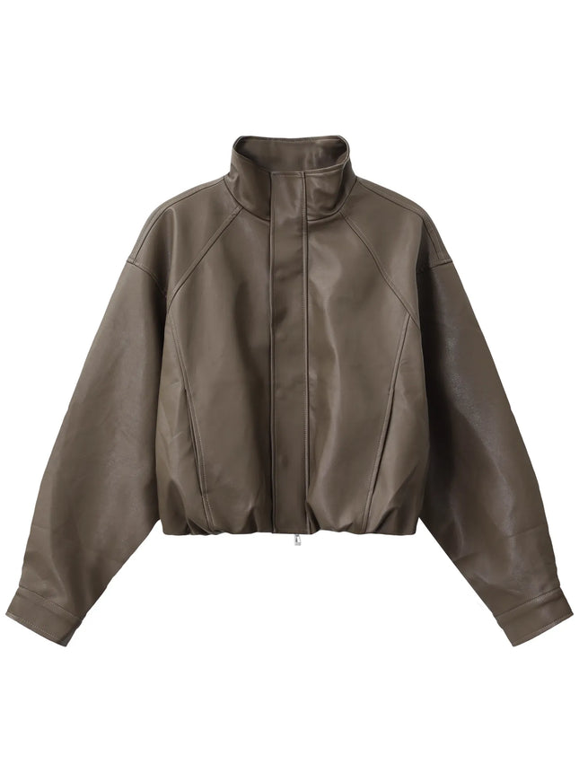 ショートシンプルレザージャケット