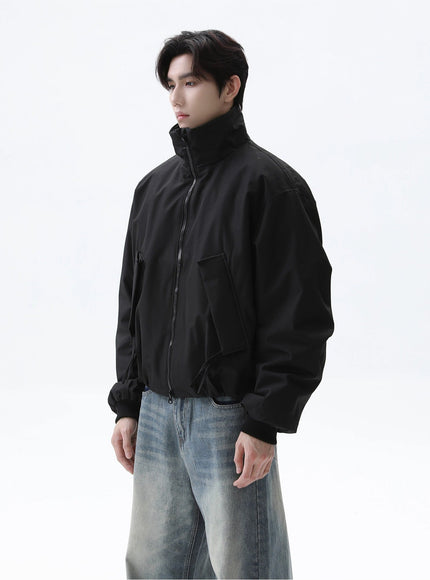 スタンドネックボンバーブルゾン