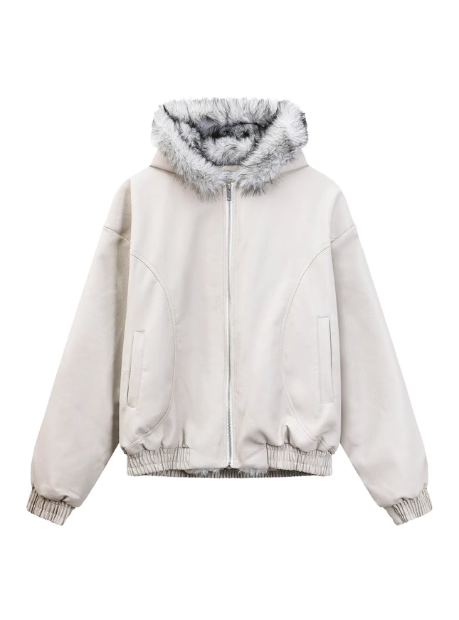 PUファーレザージャケット