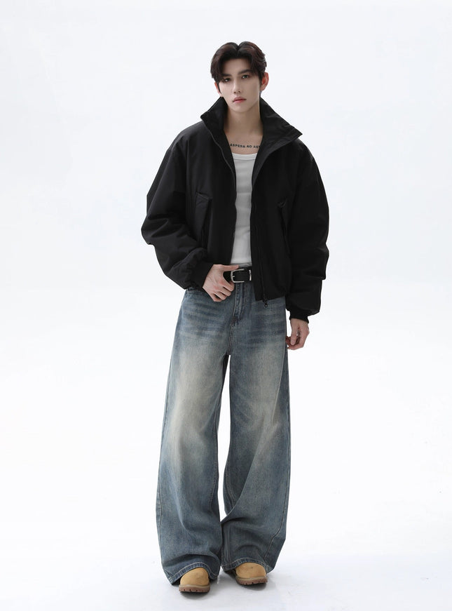 スタンドネックボンバーブルゾン