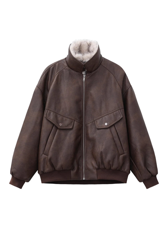 レザーファーカラージャケット