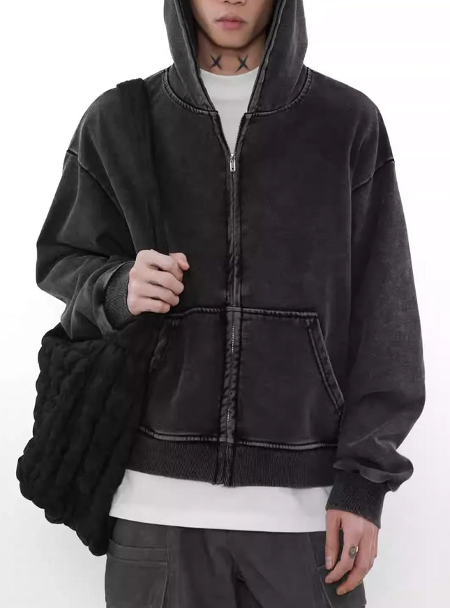 フェードブラックジップアップフーディー